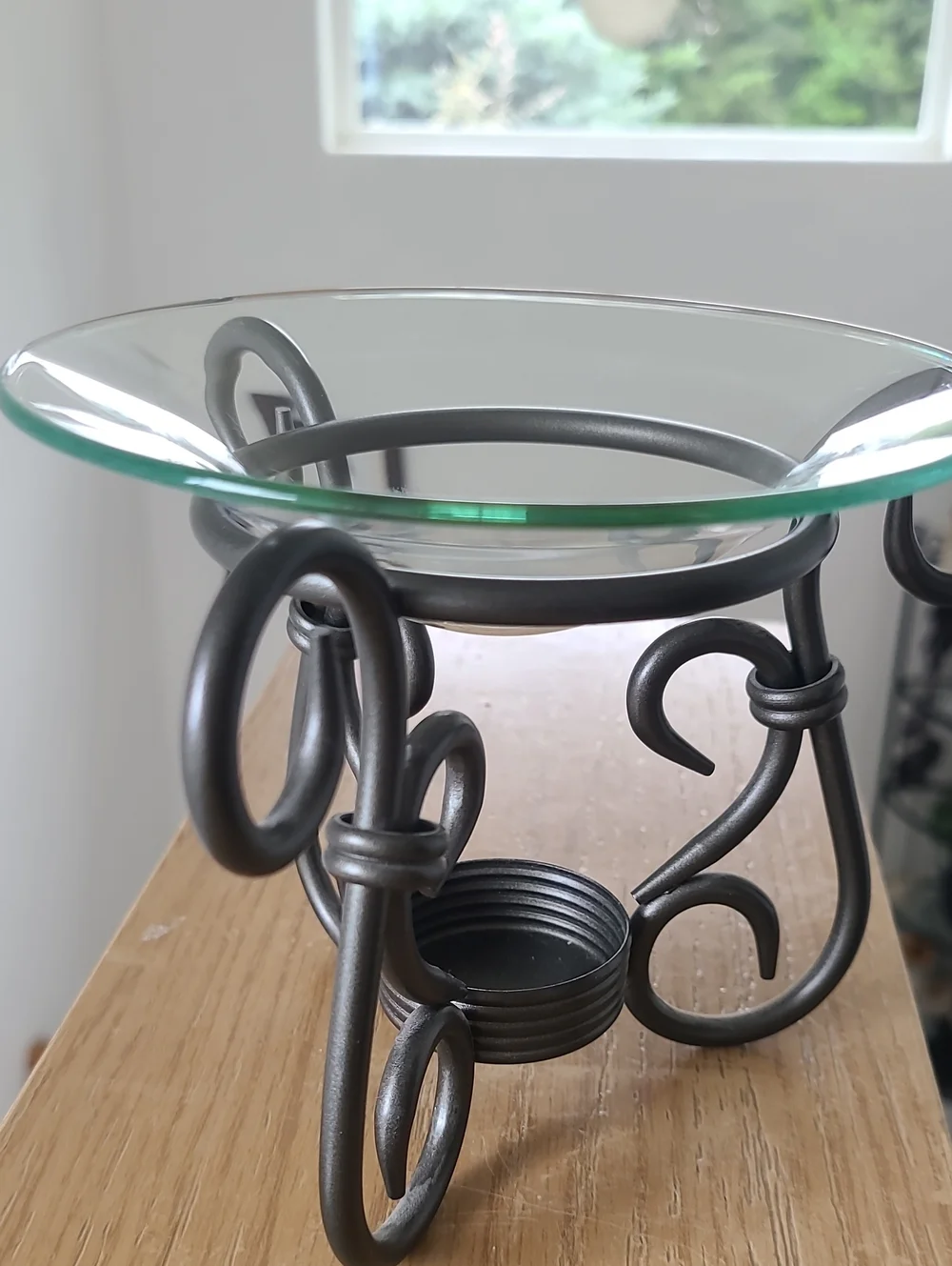 PartyLite Scroll Metal Glass Warmer in Black